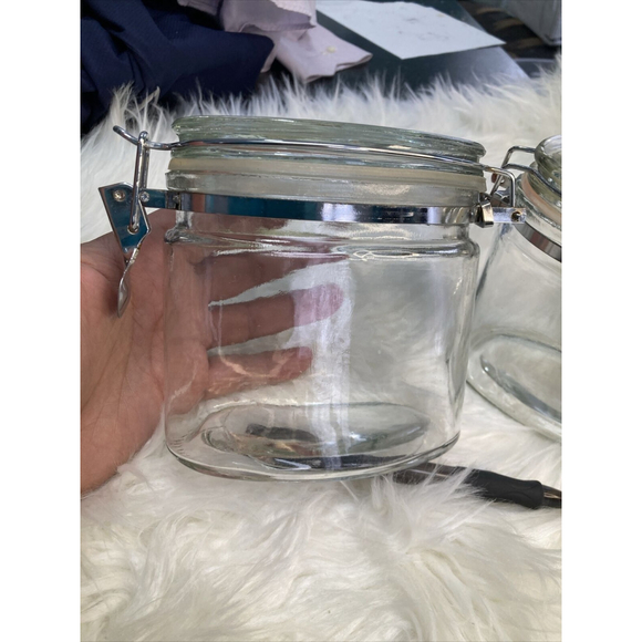 TWO Vintage Jars Sealing Canning Fermentation Air Seal Glass Food Storage Jar - Picture 2 of 9